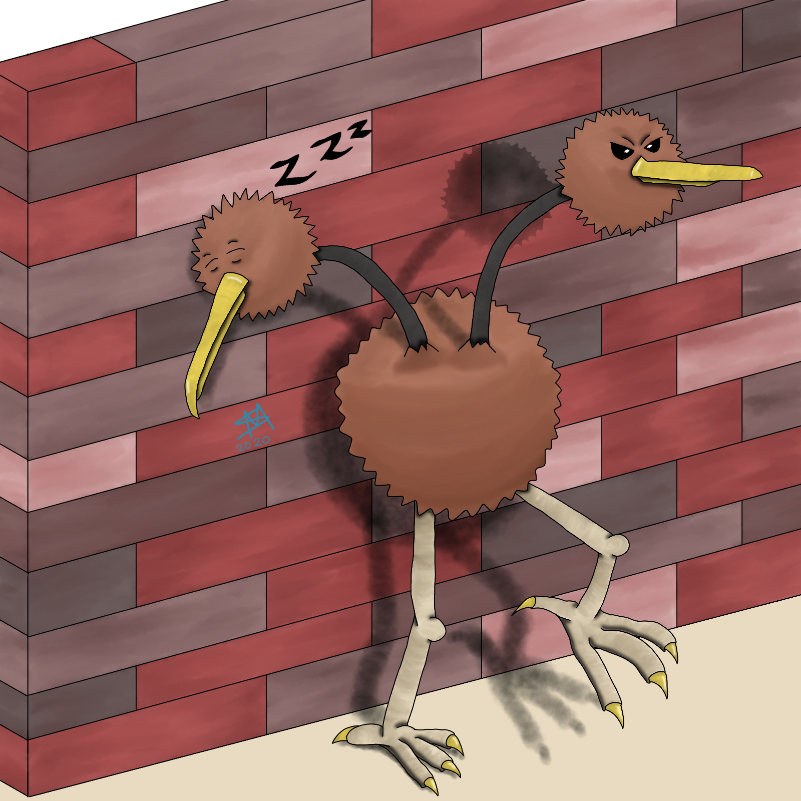 Digital art of Doduo character